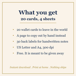 What is included in the free ripple cards download